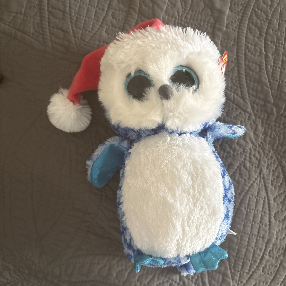 TY Beanie Baby Boo Plush Toy Christmas Owl Icicles Birthday December 12